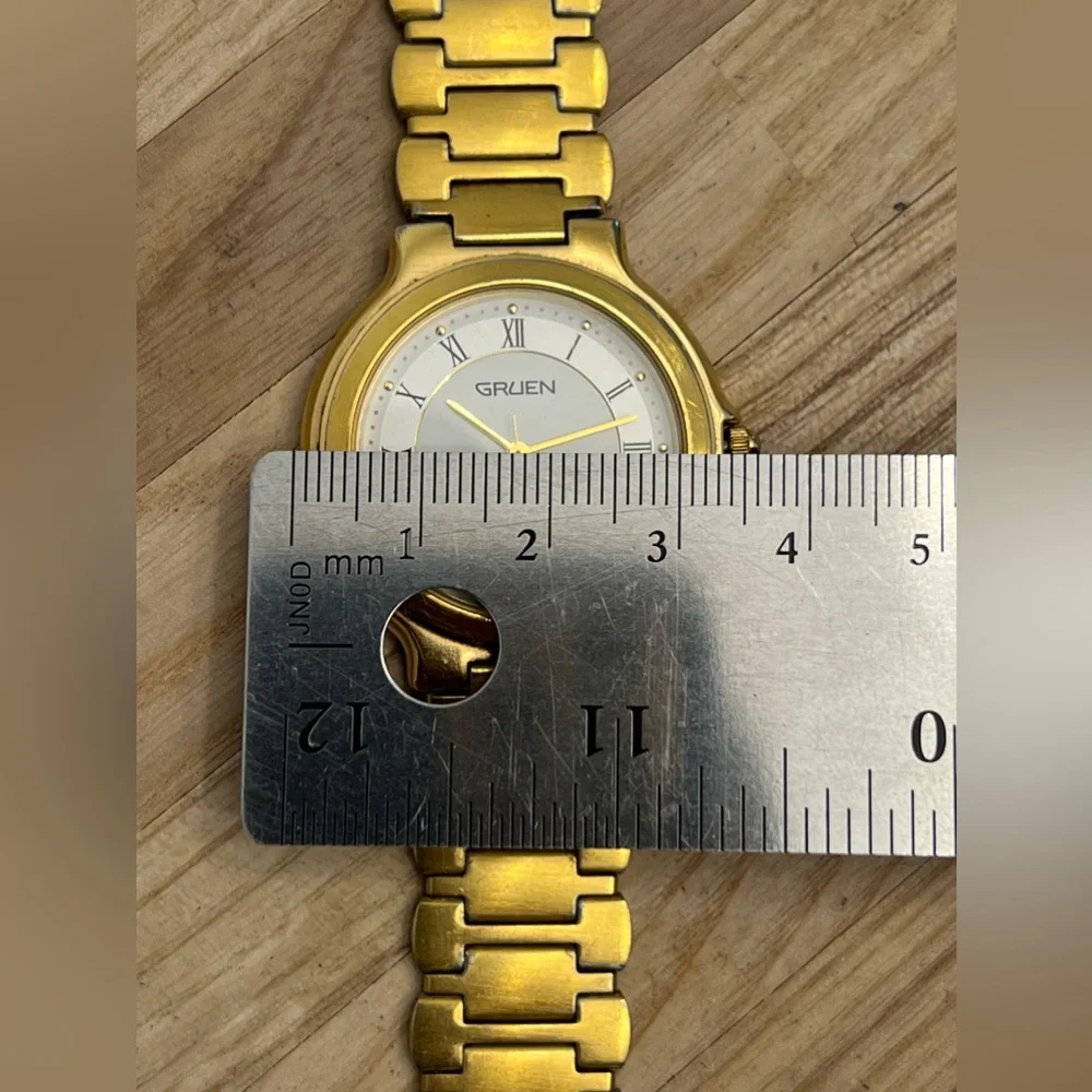 Gruen Men’s Watch White Dial Gold-Tone Stainless Bracelet